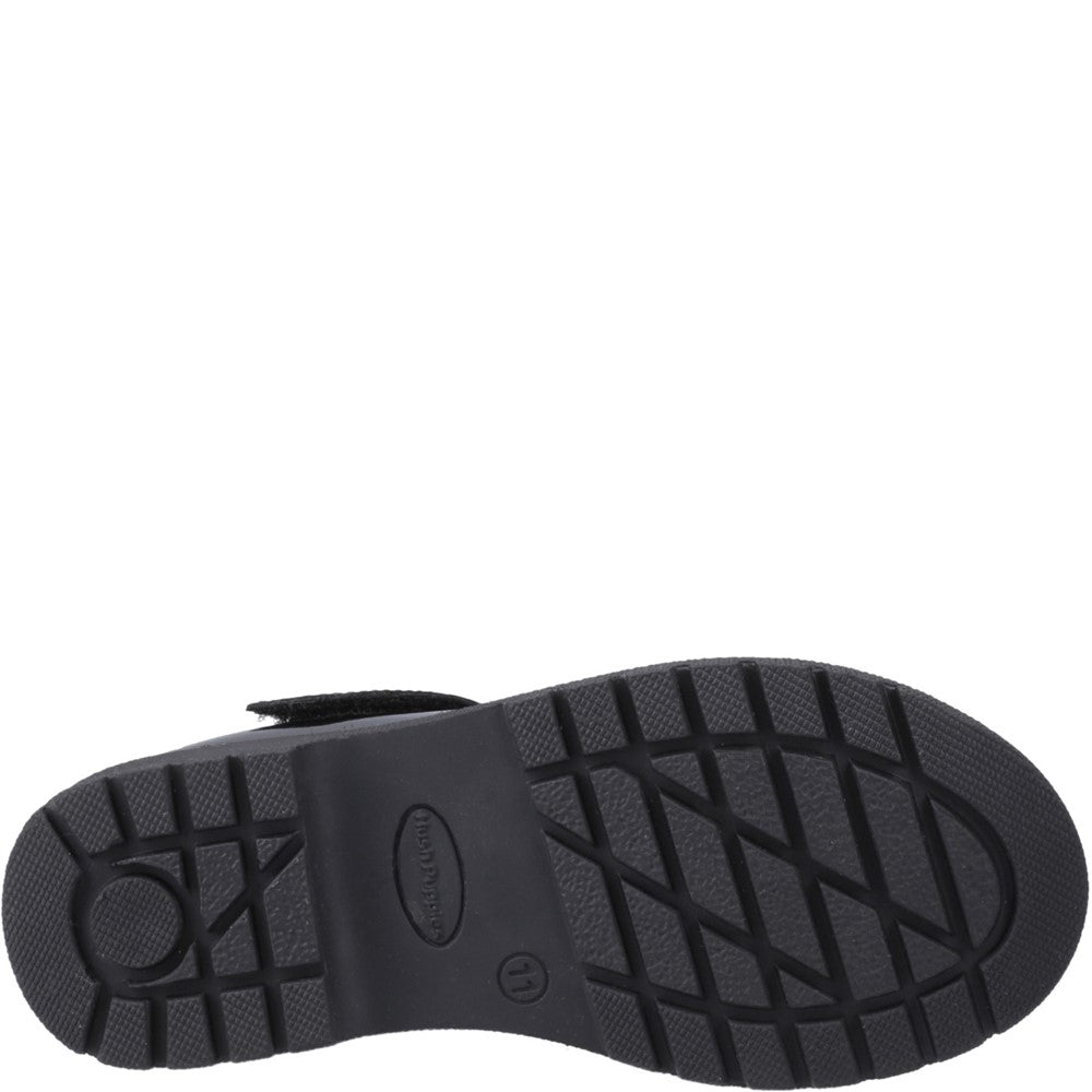 Girls BTS Black Hush Puppies Gracie Junior Patent School Shoe