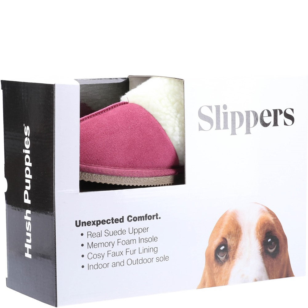 Classic Ladies Slippers Pink Hush Puppies Arianna Mule Slippers