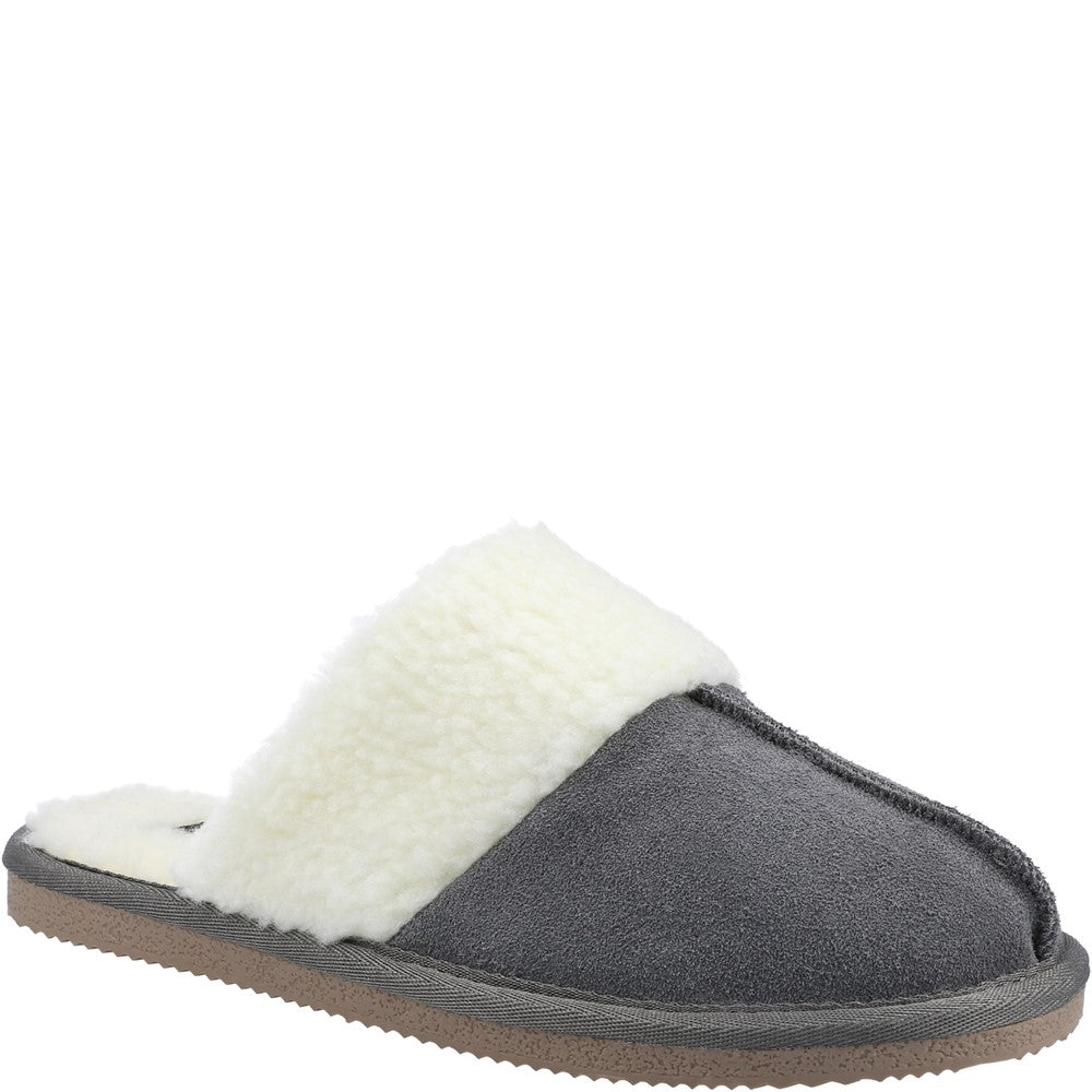 Classic Ladies Slippers Grey Hush Puppies Arianna Mule Slippers