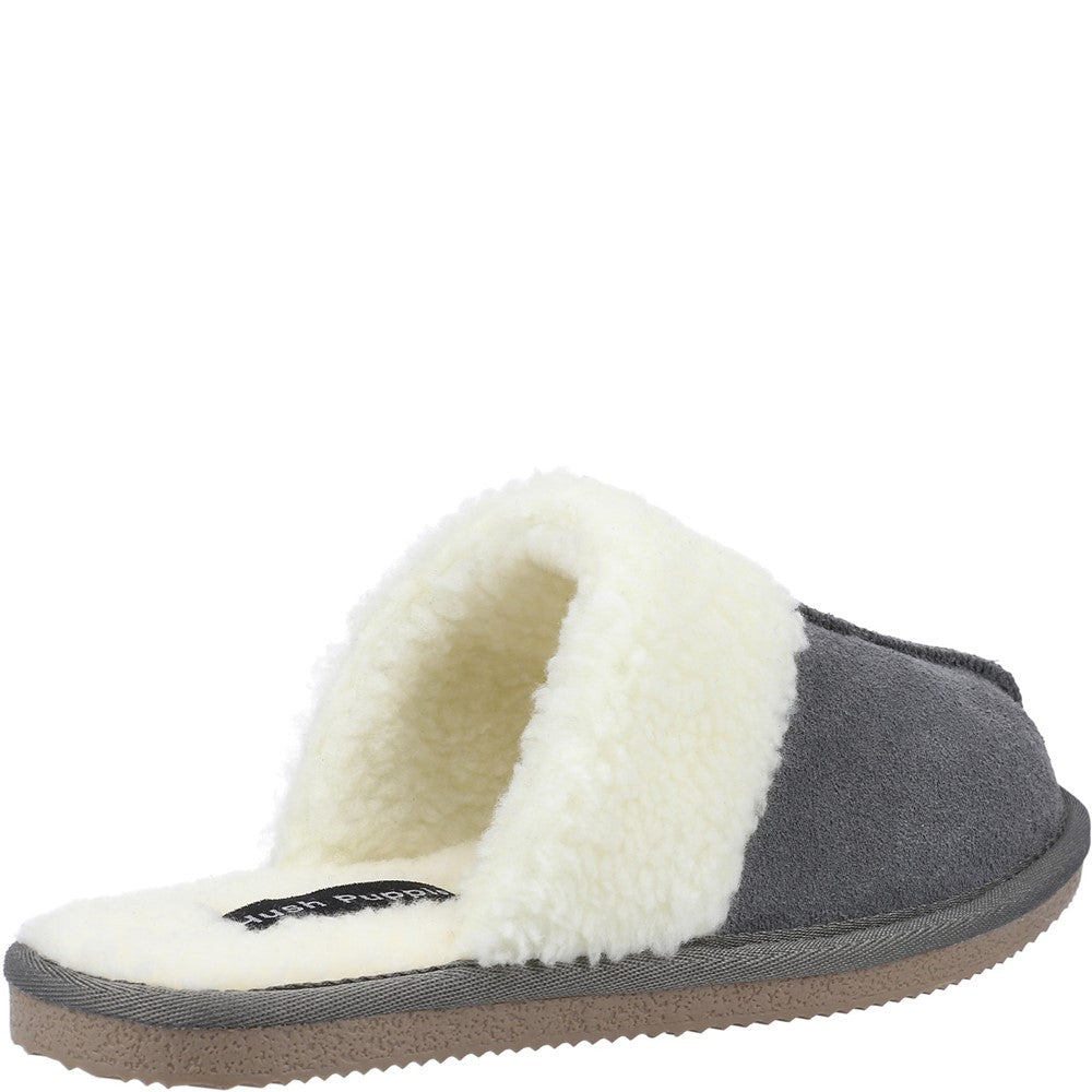 Classic Ladies Slippers Grey Hush Puppies Arianna Mule Slippers