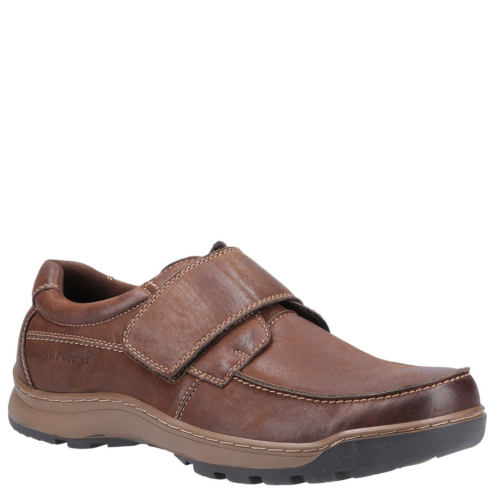 Mens Classic Touch Fastening Shoes Brown Hush Puppies Casper Touch Fastening Shoes
