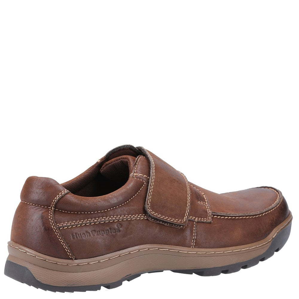Mens Classic Touch Fastening Shoes Brown Hush Puppies Casper Touch Fastening Shoes