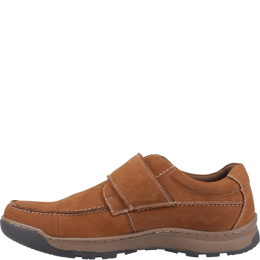 Mens Classic Touch Fastening Shoes Tan Nubuck Hush Puppies Casper Touch Fastening Shoes