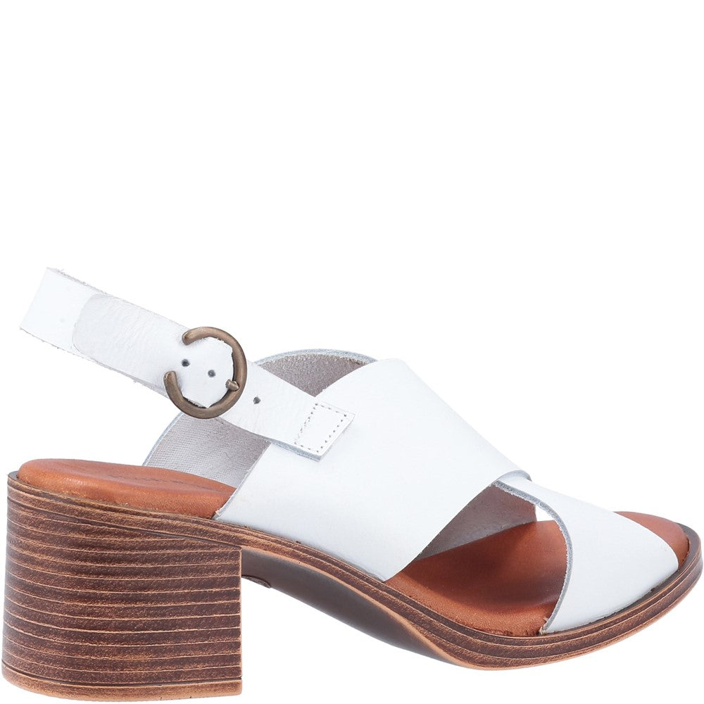 Ladies Heeled Sandals White Hush Puppies Gabrielle Sandal