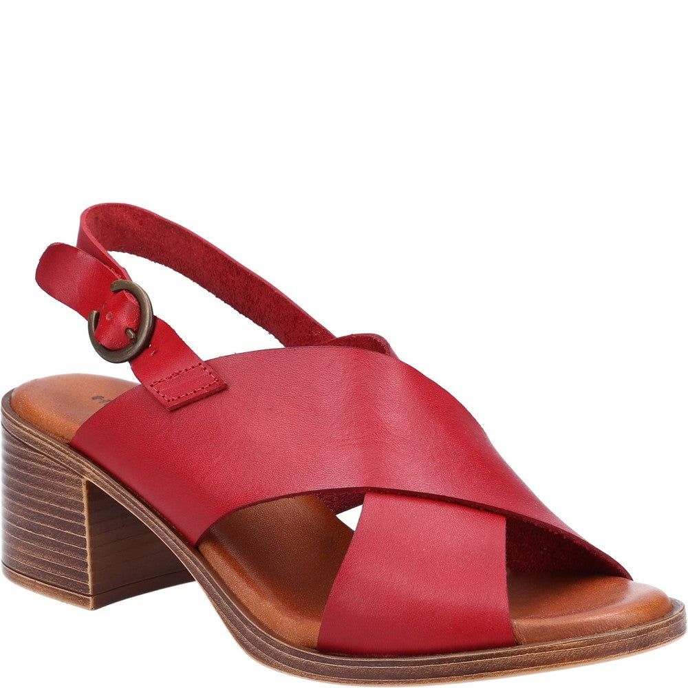 Ladies Heeled Sandals Red Hush Puppies Gabrielle Sandal