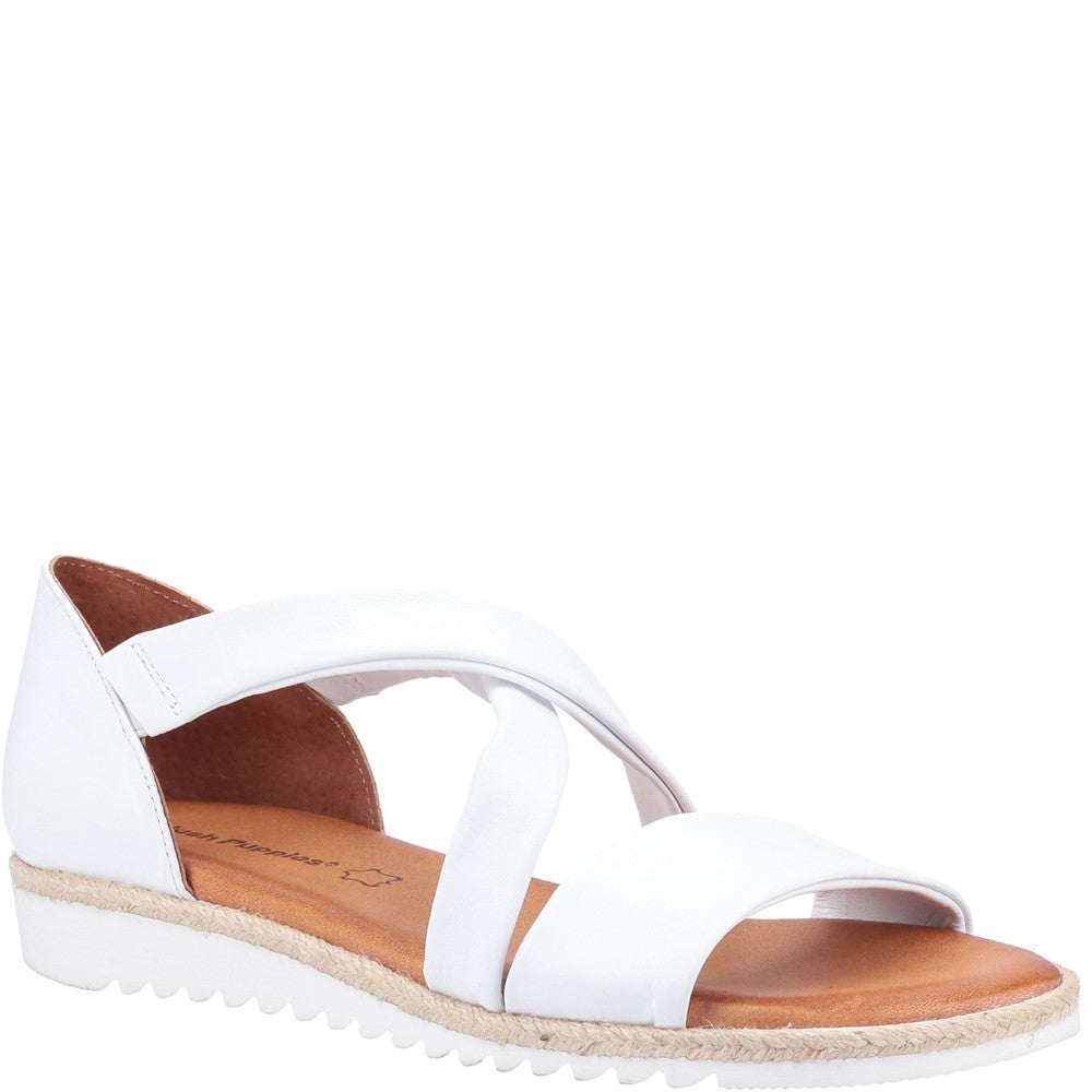 Sandal Ladies Summer White Hush Puppies Gemma Espadrille Wedge Sandal