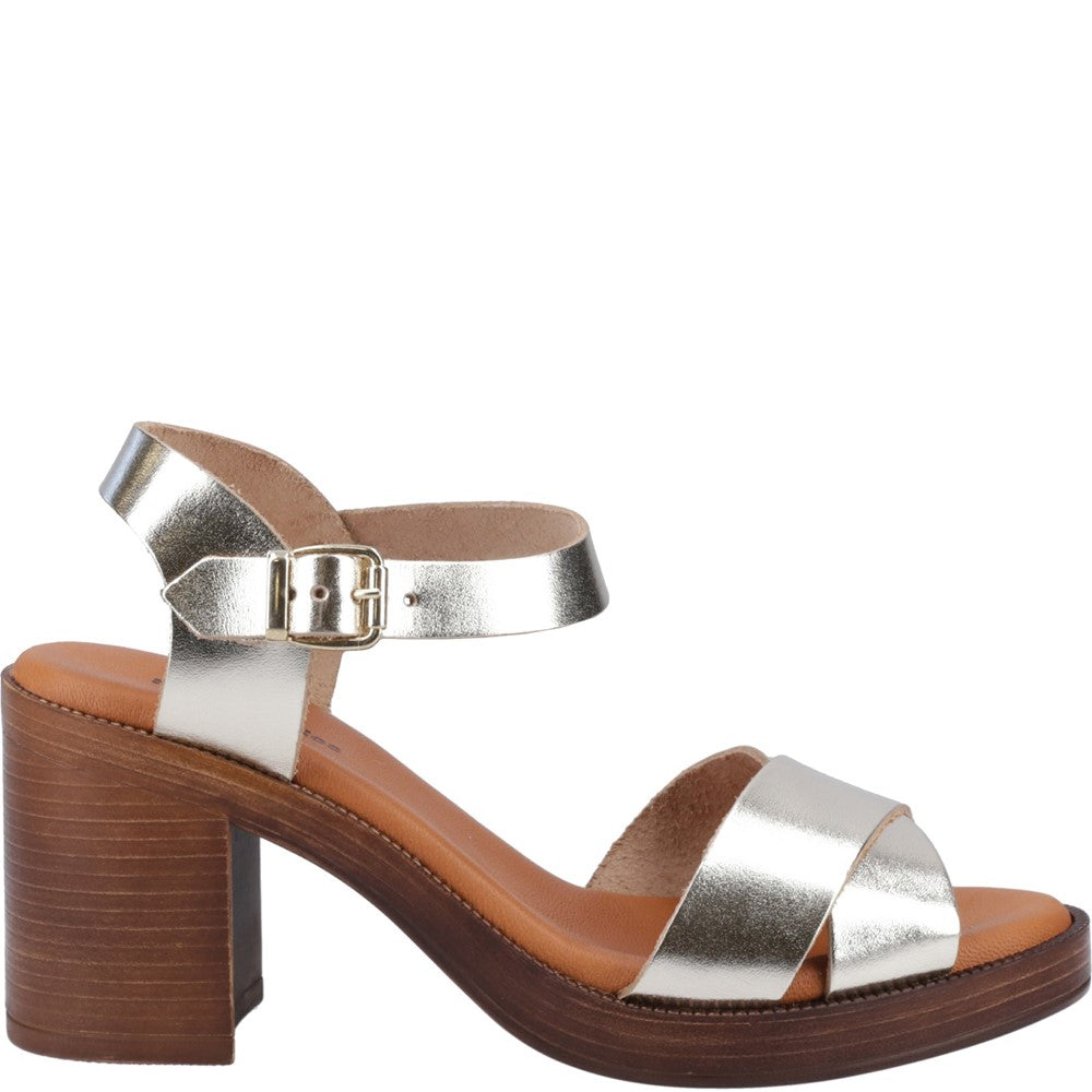 Ladies Heeled Sandals Gold Hush Puppies Georgia Sandal