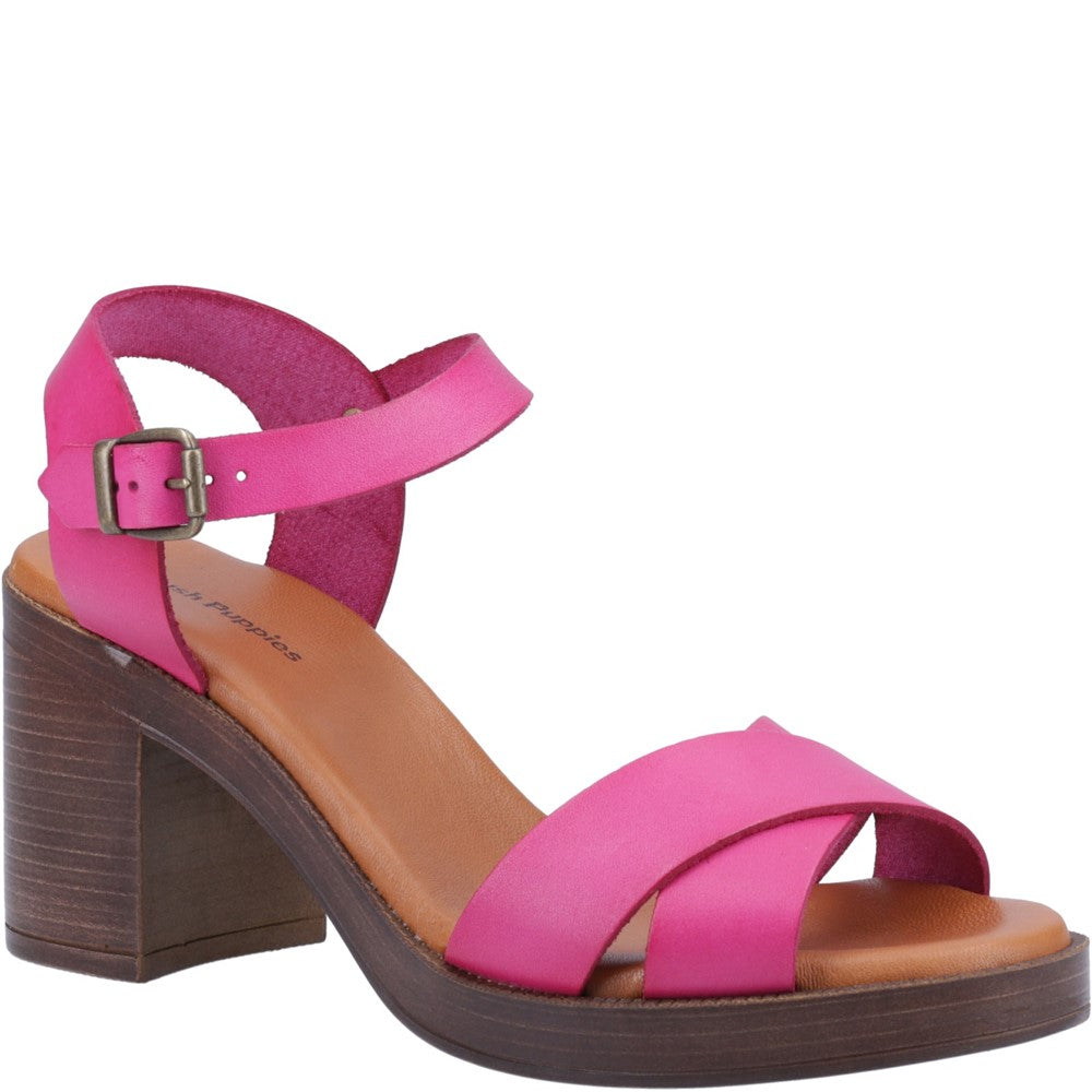 Ladies Heeled Sandals Pink Hush Puppies Georgia Sandal
