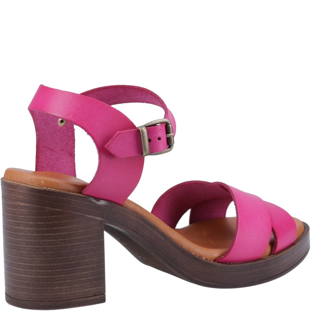 Ladies Heeled Sandals Pink Hush Puppies Georgia Sandal