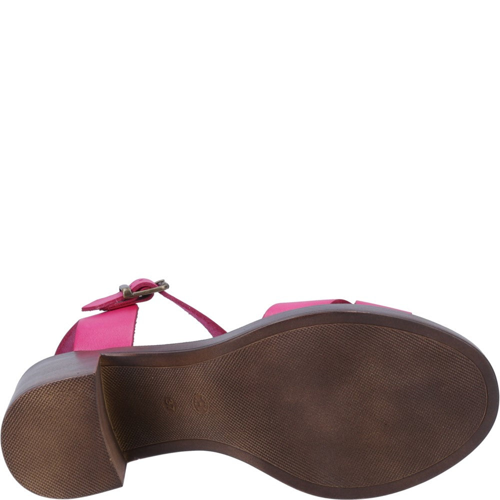 Ladies Heeled Sandals Pink Hush Puppies Georgia Sandal