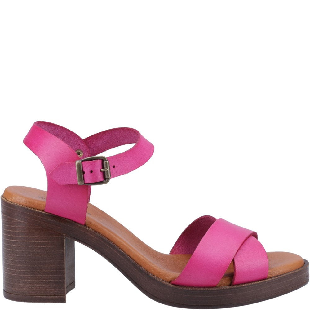 Ladies Heeled Sandals Pink Hush Puppies Georgia Sandal
