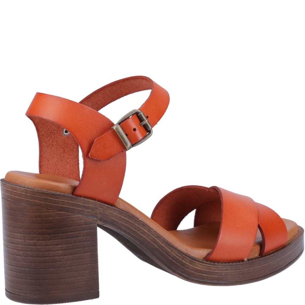 Ladies Heeled Sandals Orange Hush Puppies Georgia Sandal