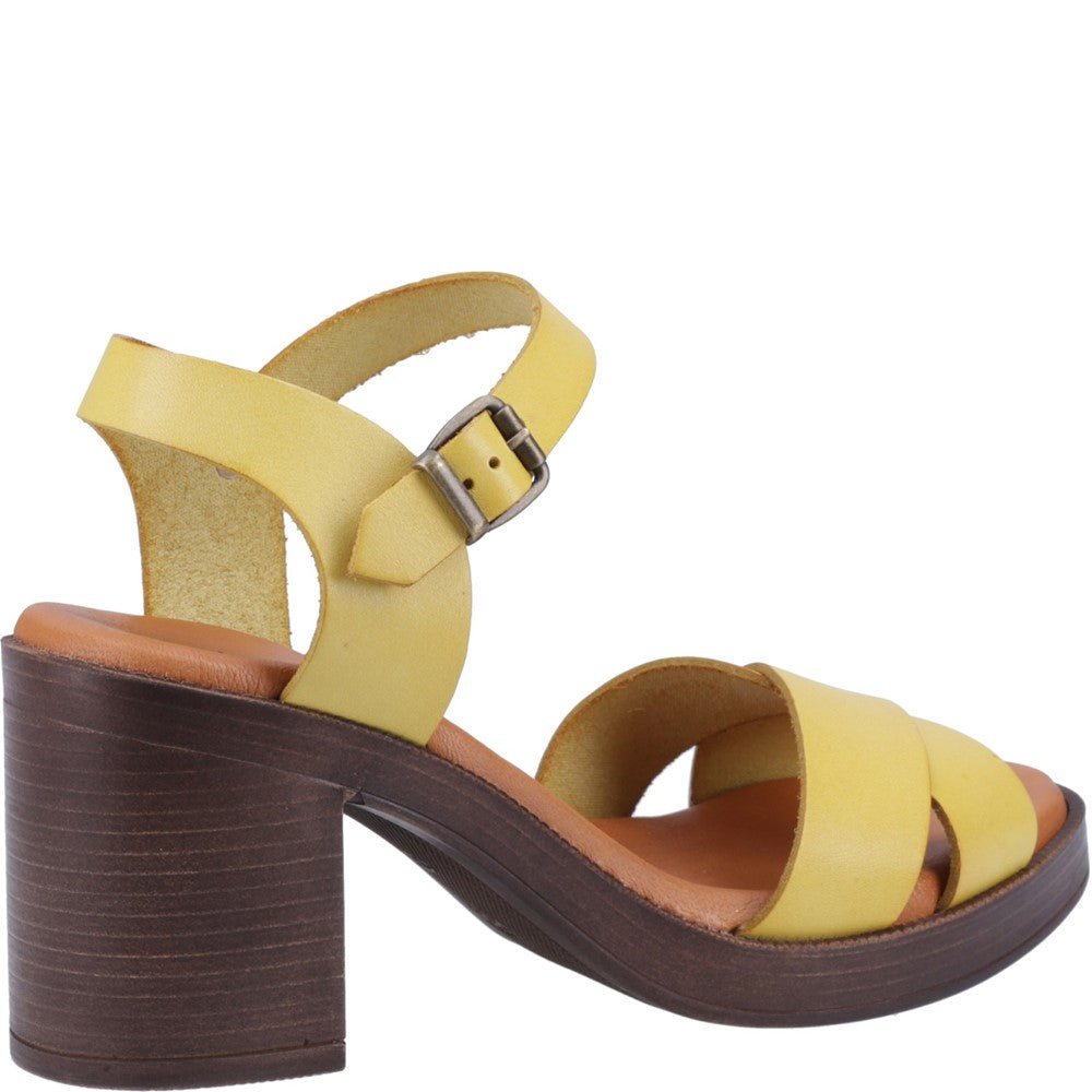 Ladies Heeled Sandals Yellow Hush Puppies Georgia Sandal