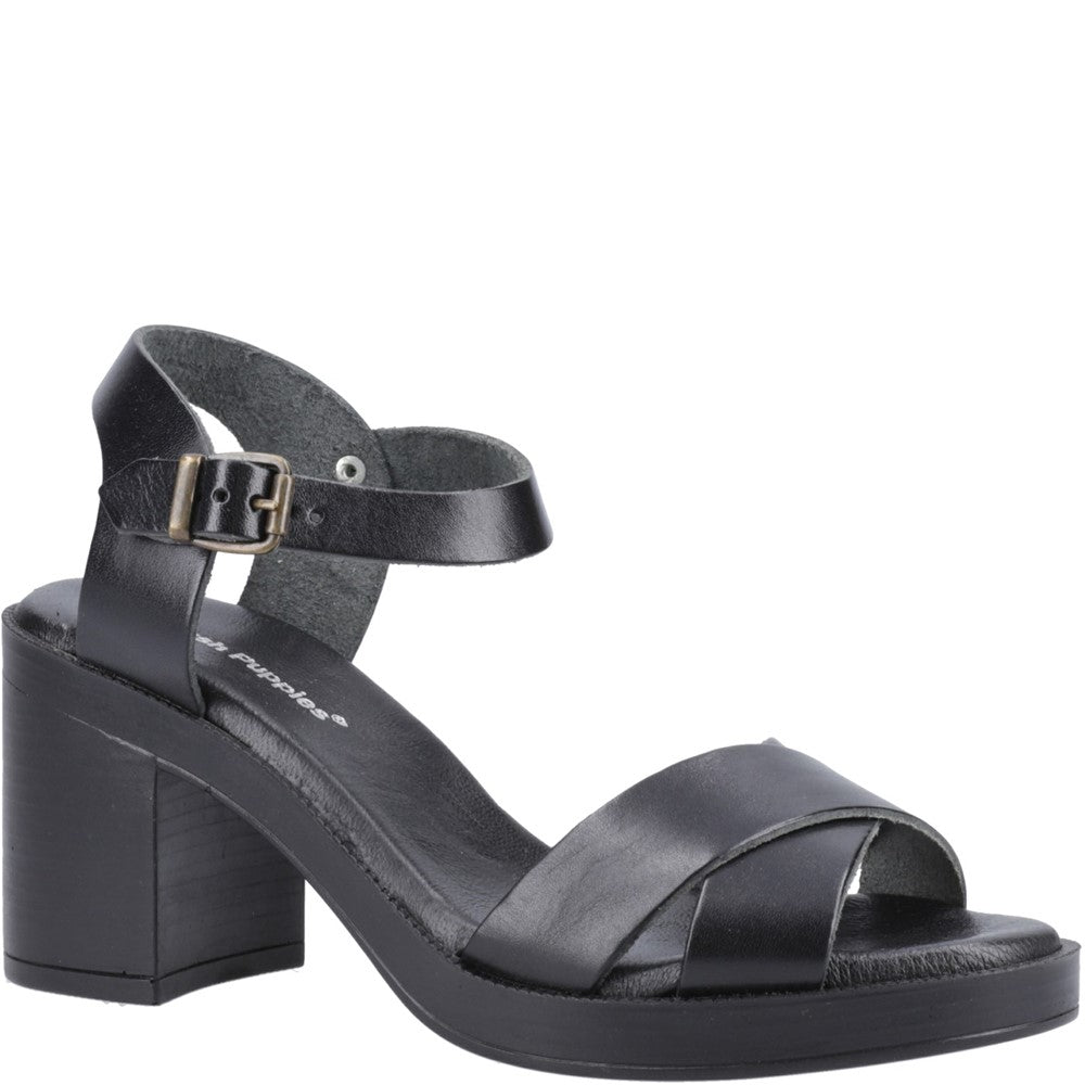 Ladies Heeled Sandals Black Hush Puppies Georgia Sandal
