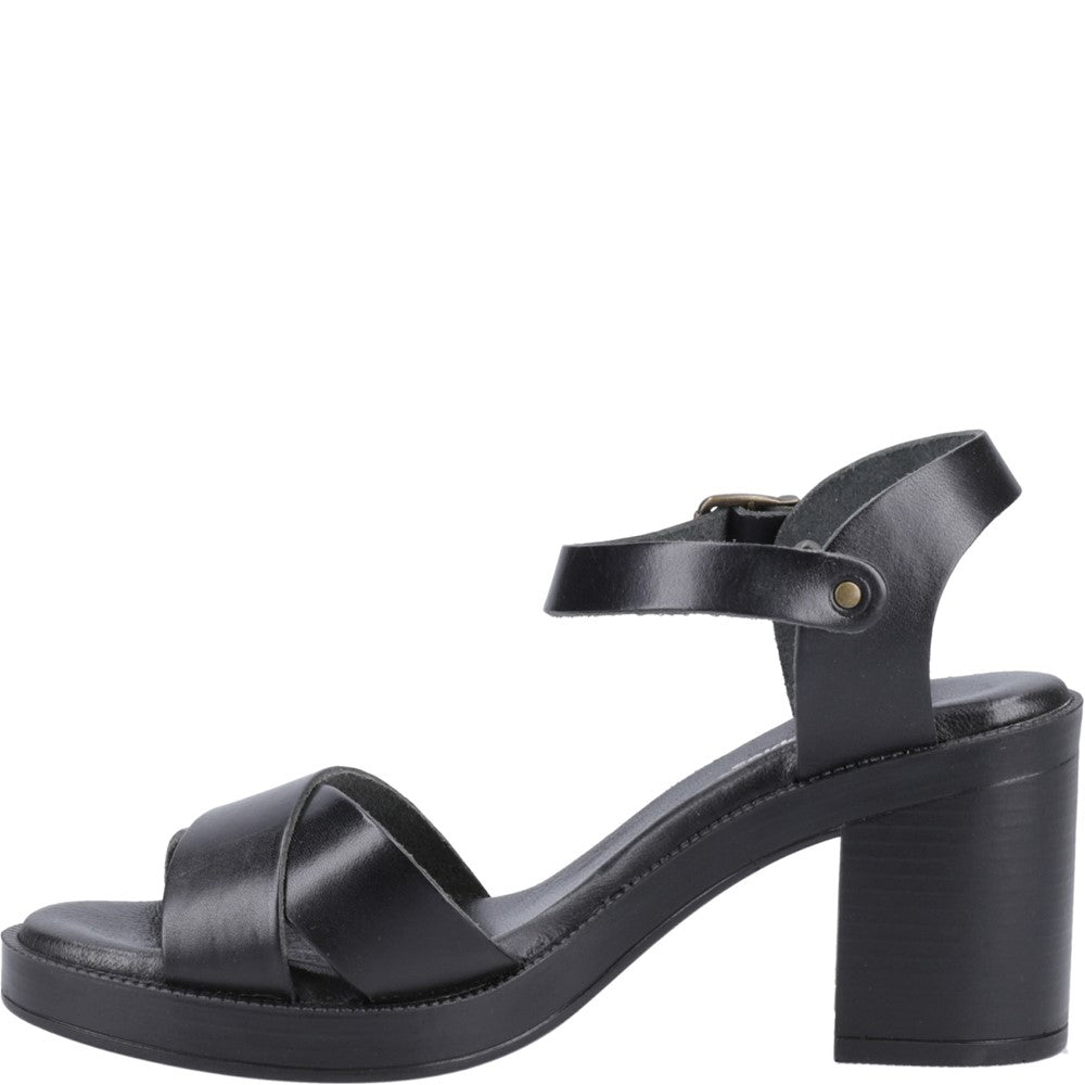 Ladies Heeled Sandals Black Hush Puppies Georgia Sandal