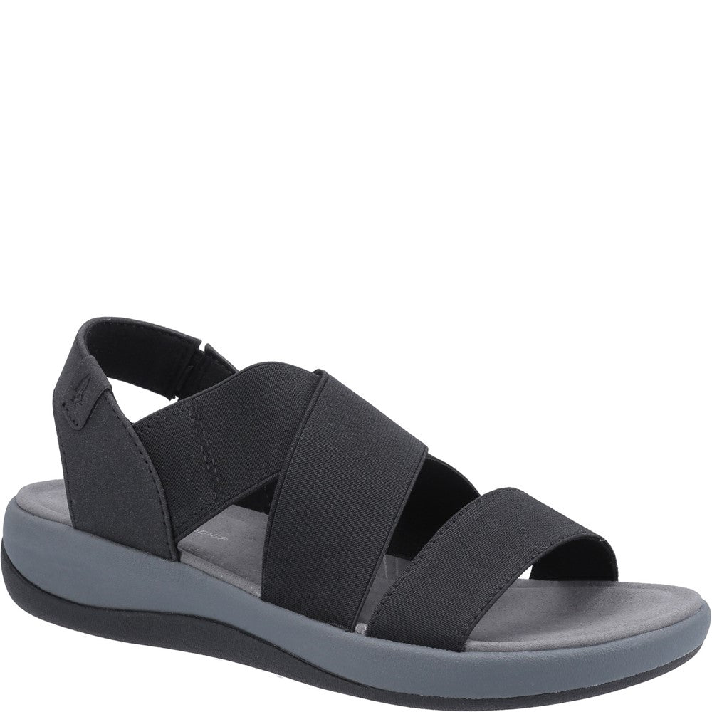 Sandal Ladies Summer Black Hush Puppies Sophia Elastic Cross Strap