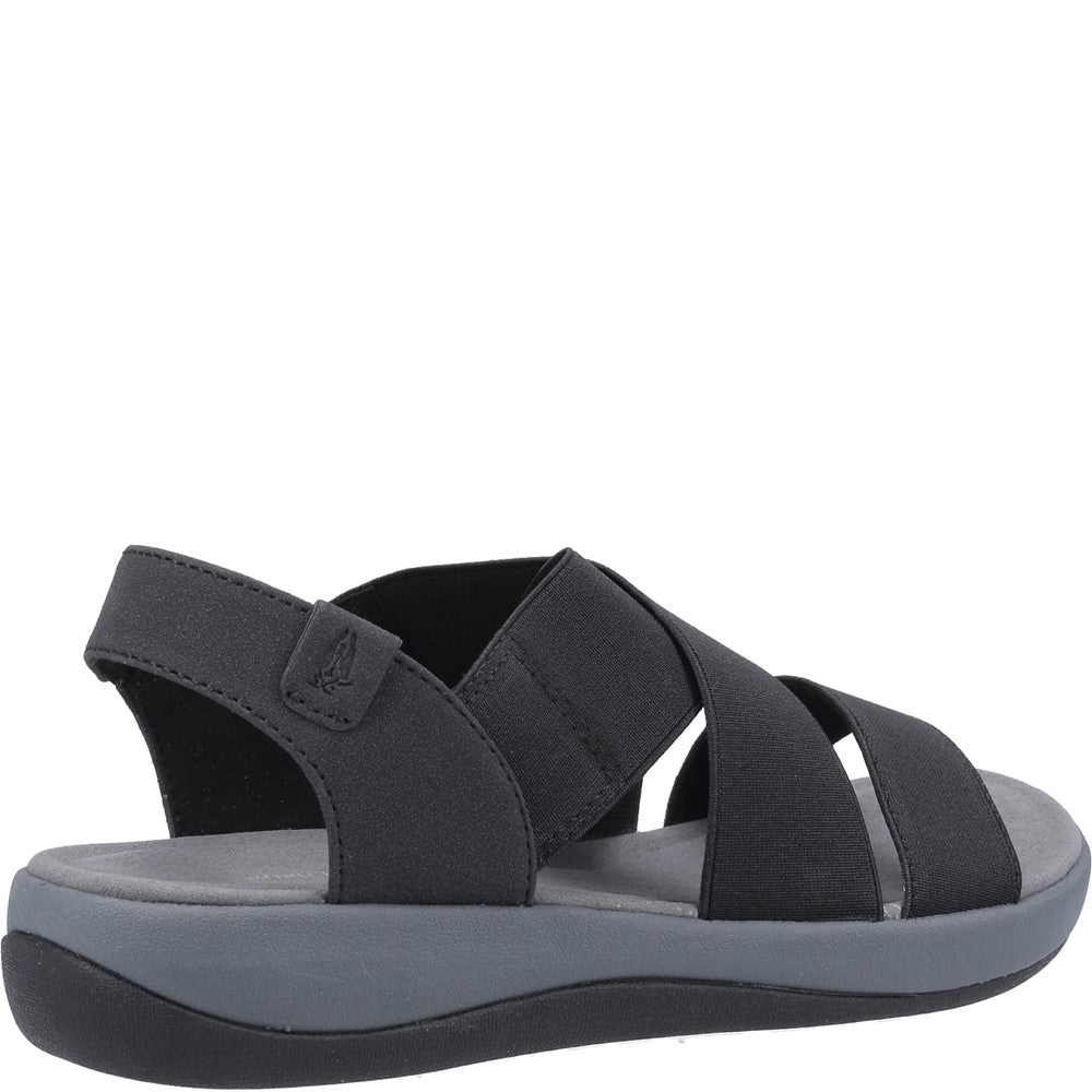 Sandal Ladies Summer Black Hush Puppies Sophia Elastic Cross Strap
