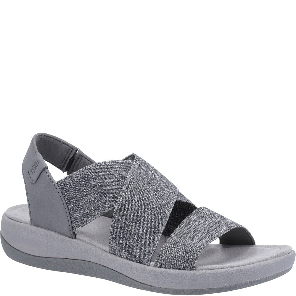Sandal Ladies Summer Grey Hush Puppies Sophia Elastic Cross Strap