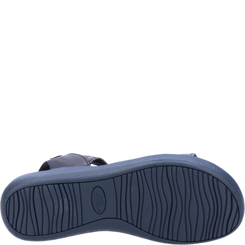 Sandal Ladies Summer Navy Hush Puppies Sophia Elastic Cross Strap