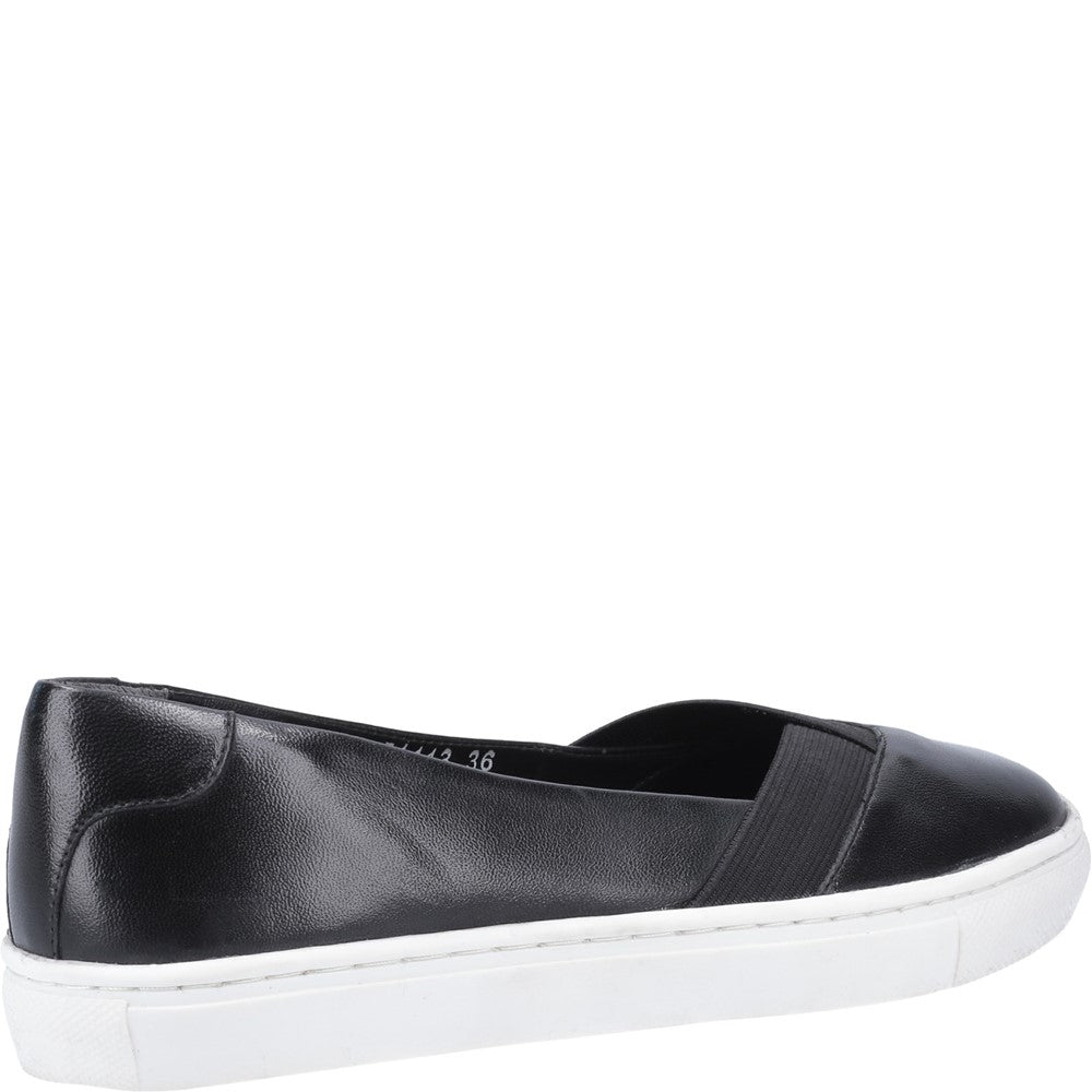 Ladies Sports Black Hush Puppies Tiffany Slip On Shoes