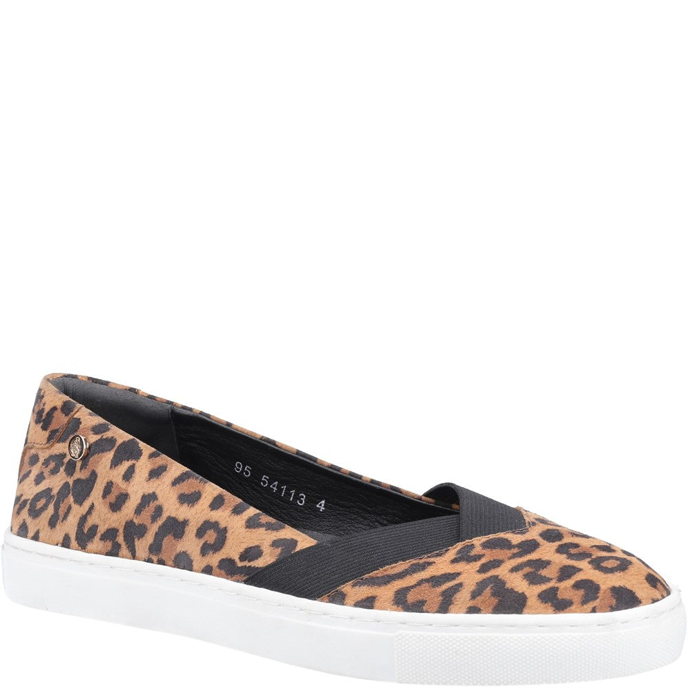 Ladies Sports Leopard Print Hush Puppies Tiffany Slip On Shoes