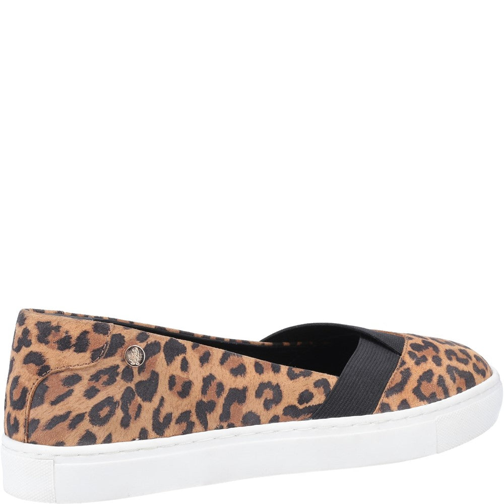 Ladies Sports Leopard Print Hush Puppies Tiffany Slip On Shoes
