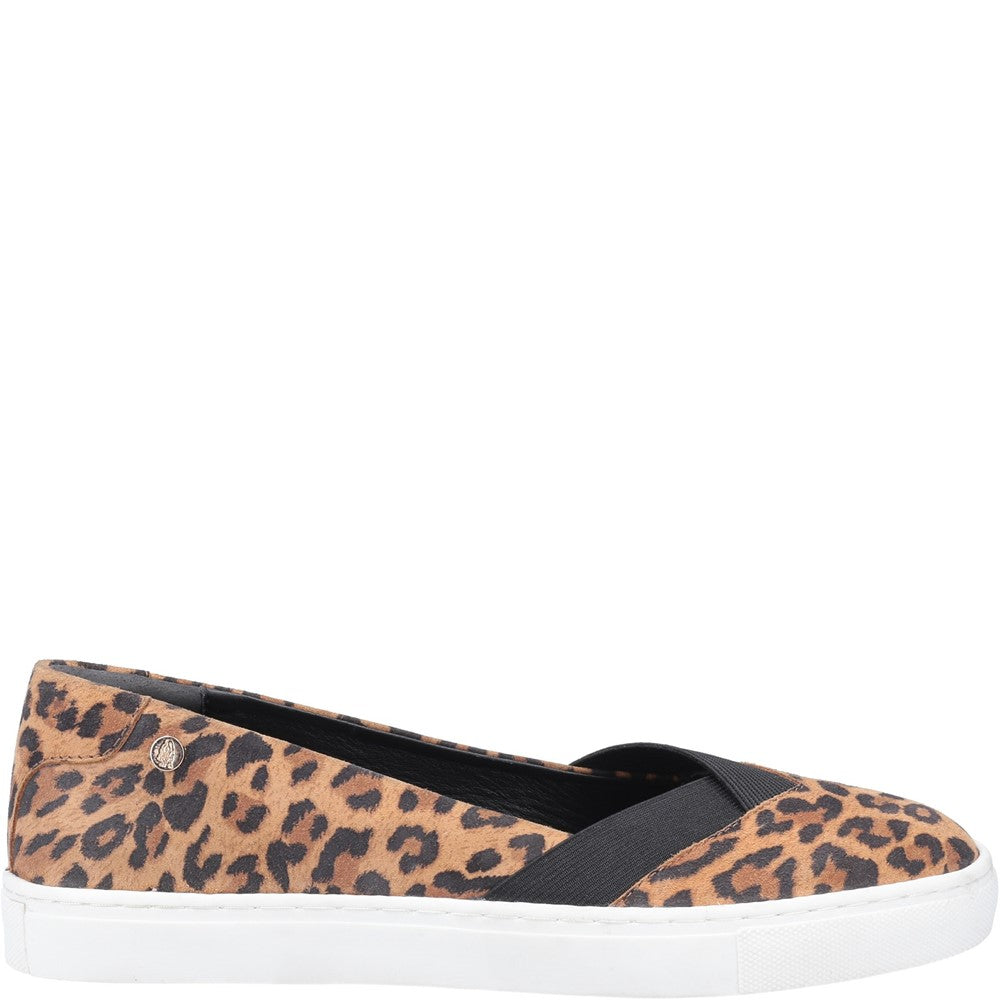 Ladies Sports Leopard Print Hush Puppies Tiffany Slip On Shoes
