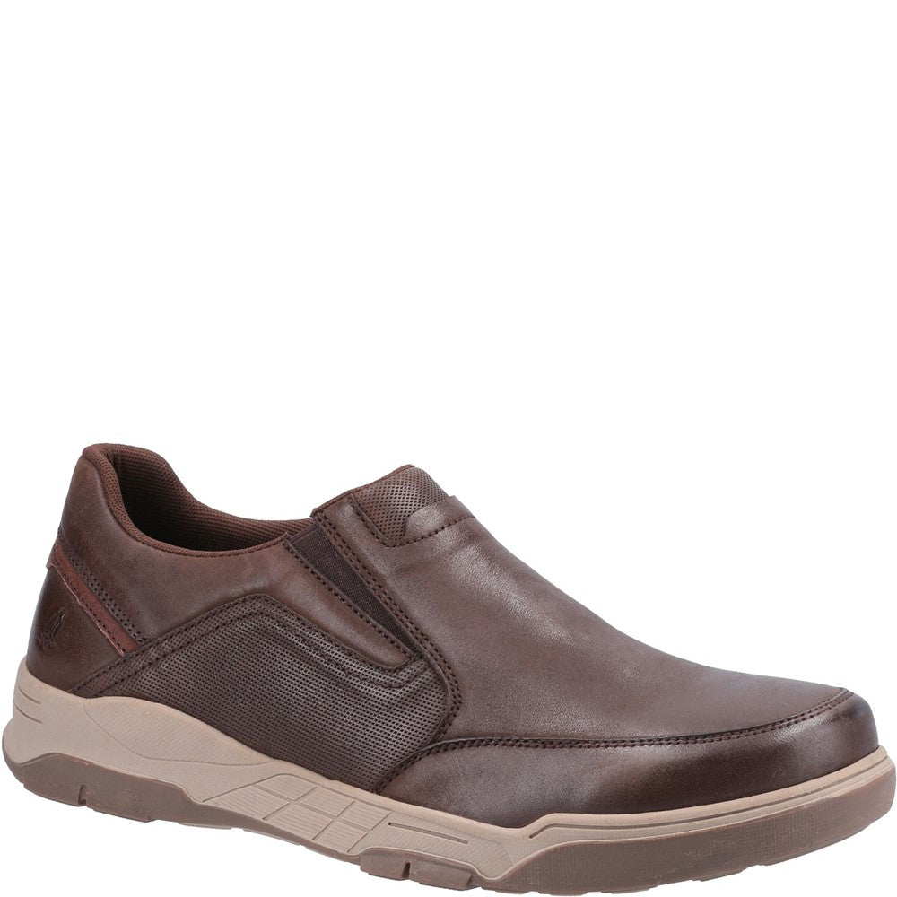 Mens Classic Slip On Shoes Brown Hush Puppies Fletcher Shoe