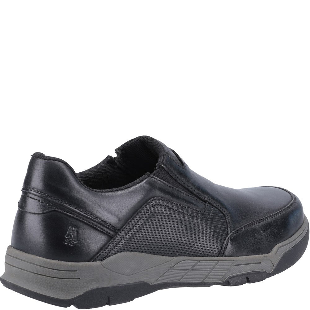 Mens Classic Slip On Shoes Black Hush Puppies Fletcher Shoe