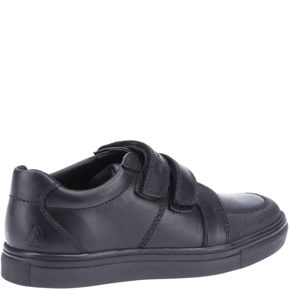Boys BTS Black Hush Puppies Santos Junior School Shoe