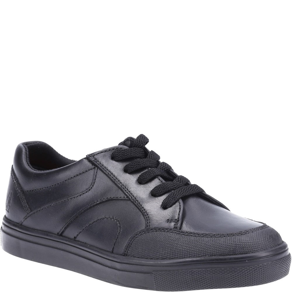 Boys BTS Black Hush Puppies Shawn Junior School Shoe