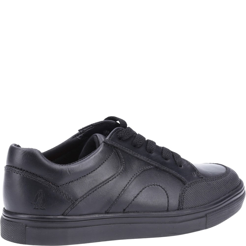 Boys BTS Black Hush Puppies Shawn Junior School Shoe