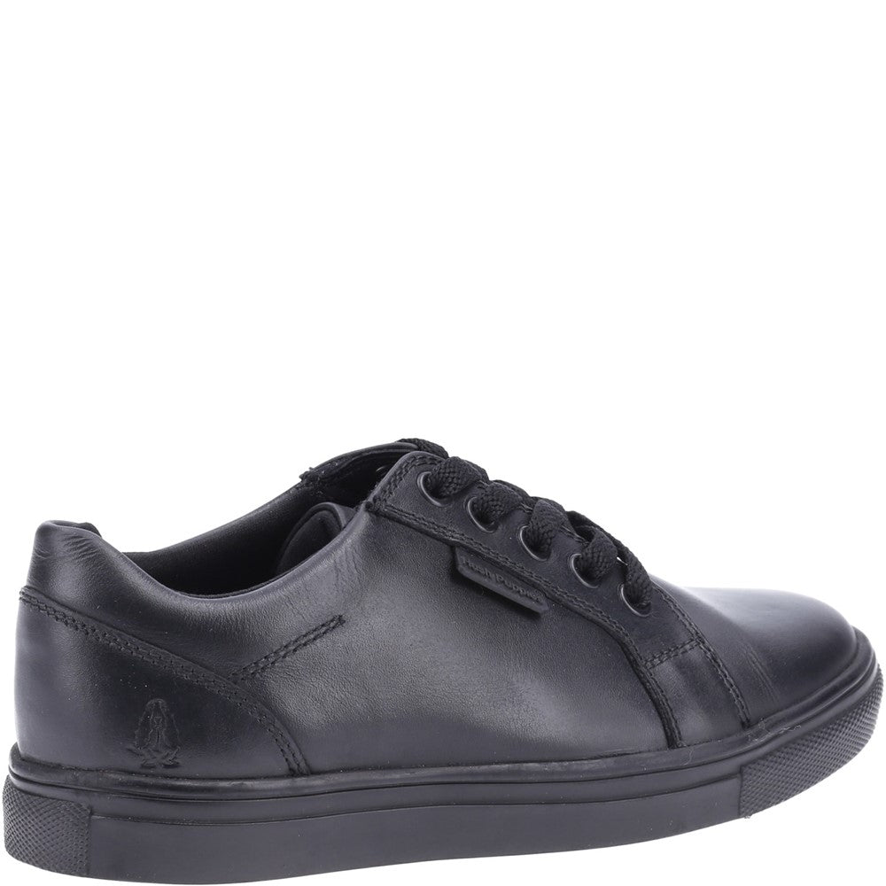 Boys BTS Black Hush Puppies Sam Junior School Shoe