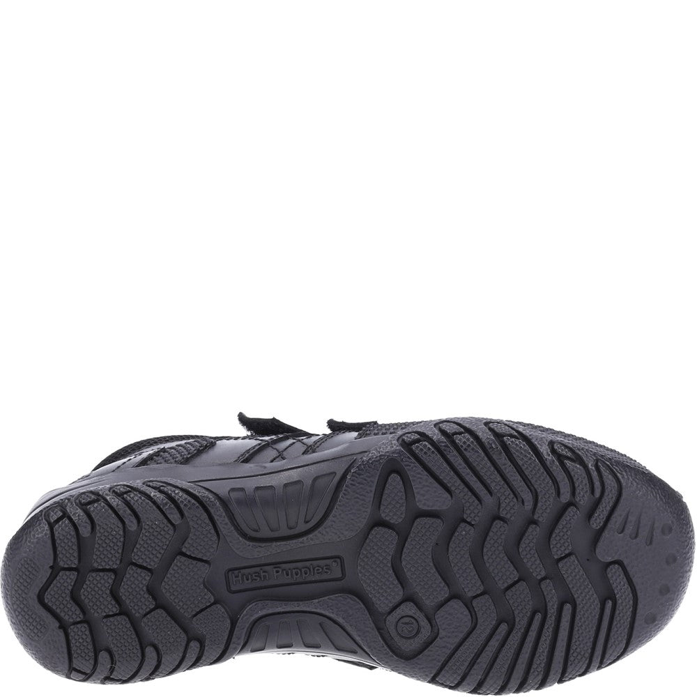 Boys BTS FLFR Black Hush Puppies Jezza Senior School Boot