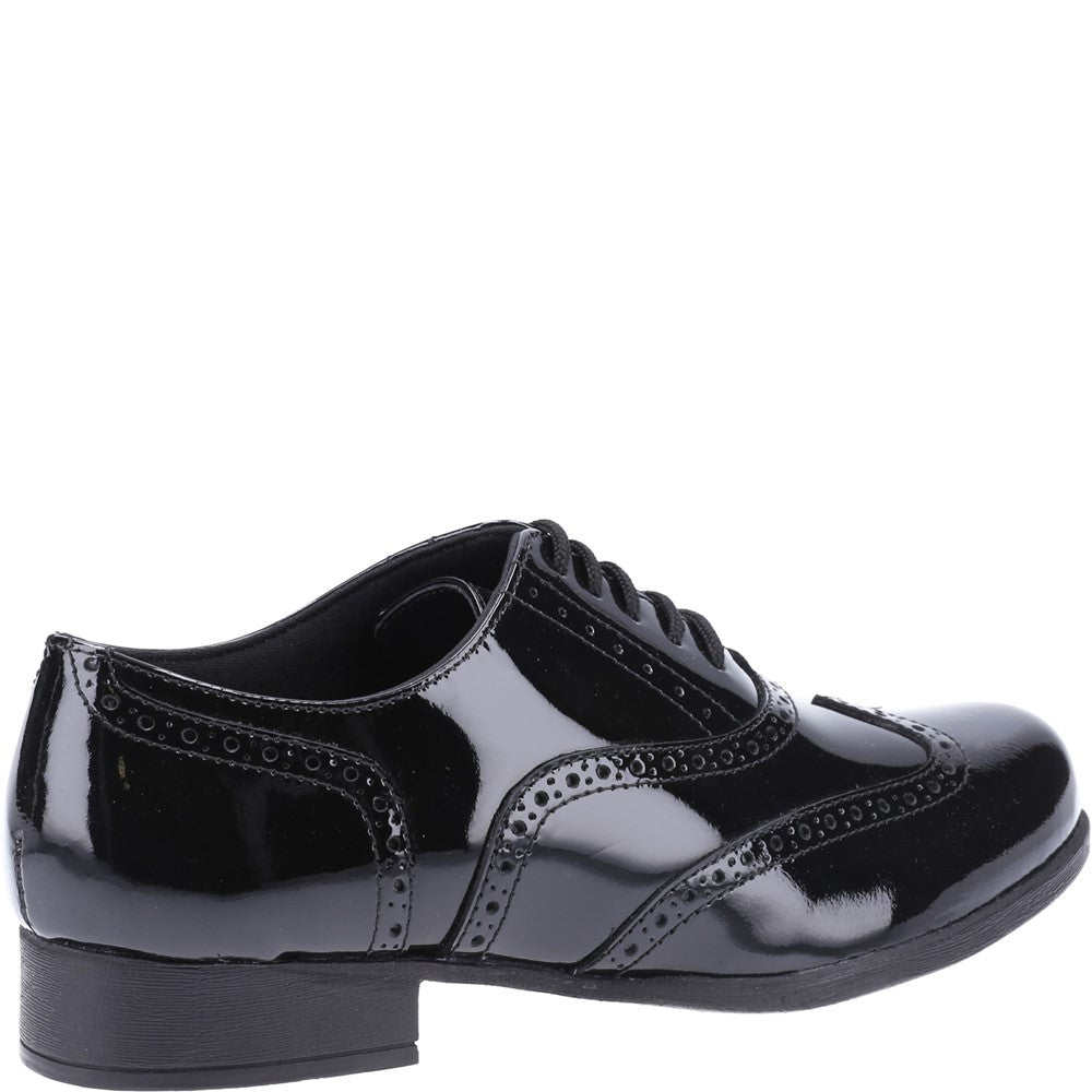 Girls BTS Black XL Hush Puppies Kada Senior Patent School Shoe
