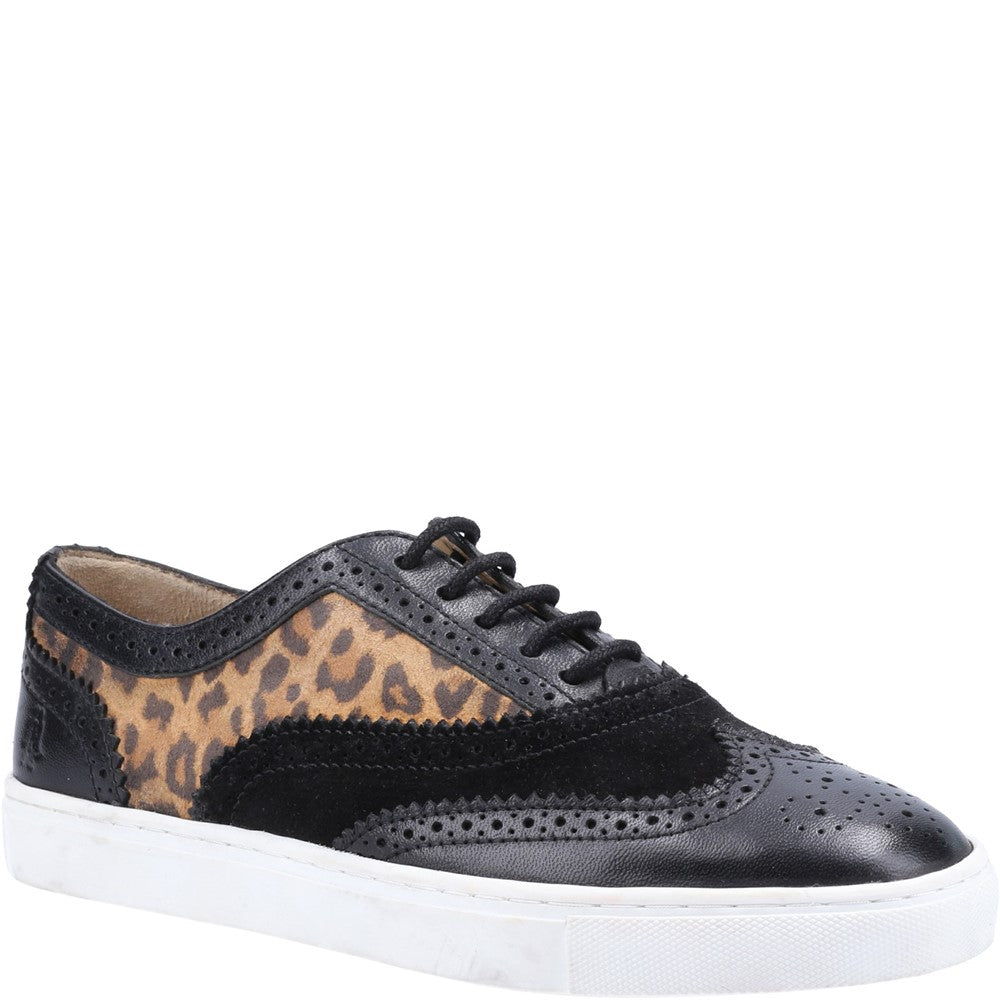 Ladies Sports Leopard Print Hush Puppies Tammy Brogue Shoe
