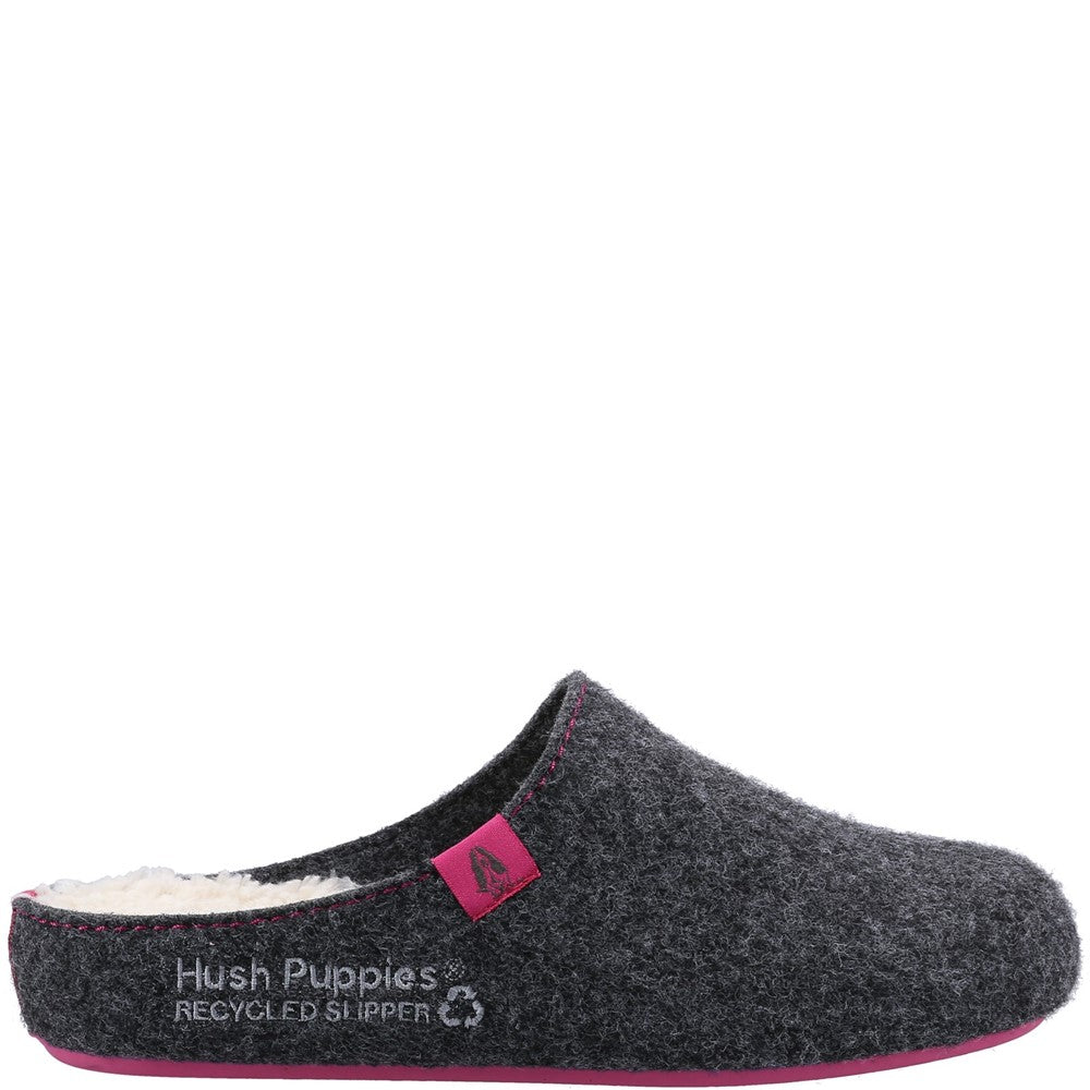 Classic Ladies Slippers Charcoal/Pink Hush Puppies The Good Slipper