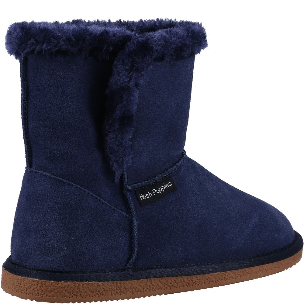 Classic Ladies Slippers Navy Hush Puppies Ashleigh Slipper Bootie