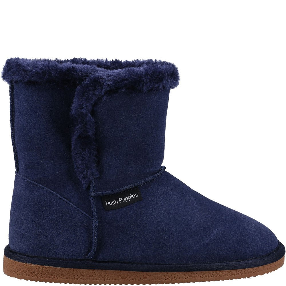 Classic Ladies Slippers Navy Hush Puppies Ashleigh Slipper Bootie