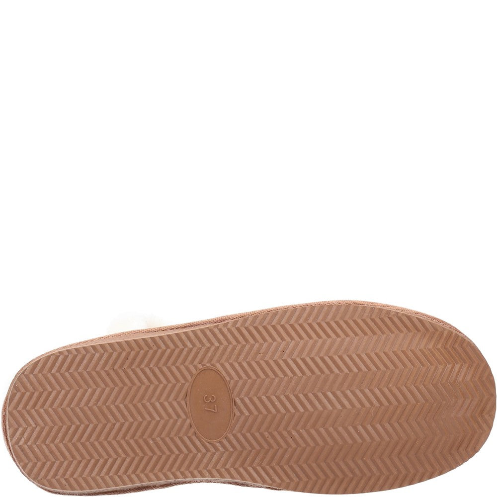 Classic Ladies Slippers Tan Hush Puppies Ashleigh Slipper Bootie