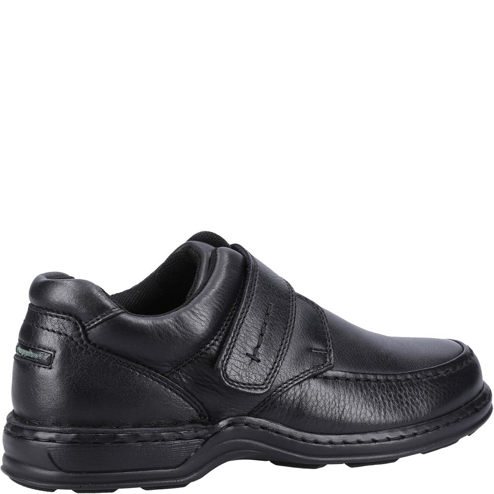 Mens Classic Touch Fastening Shoes Black Hush Puppies ROMAN Touch Fastening
