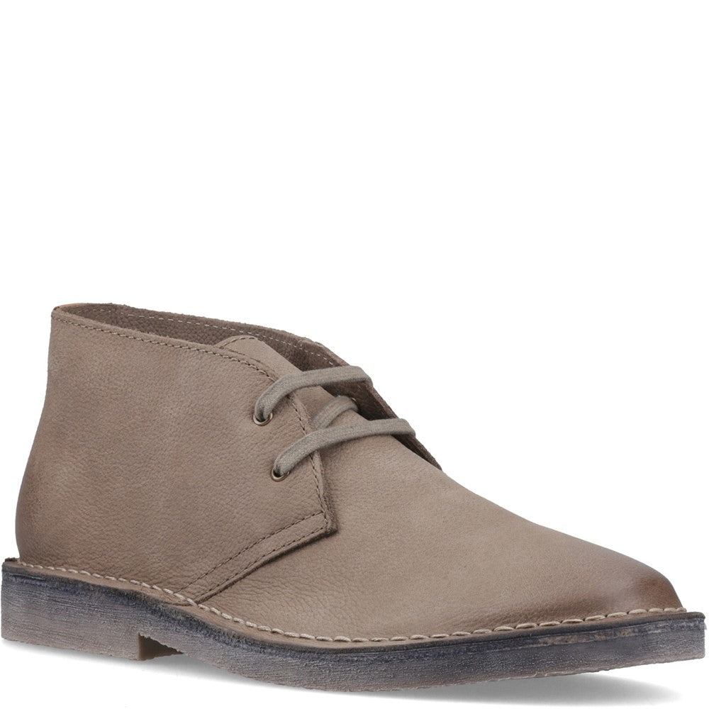 Mens Boots Stone Hush Puppies Samuel Leather Chukka Boot