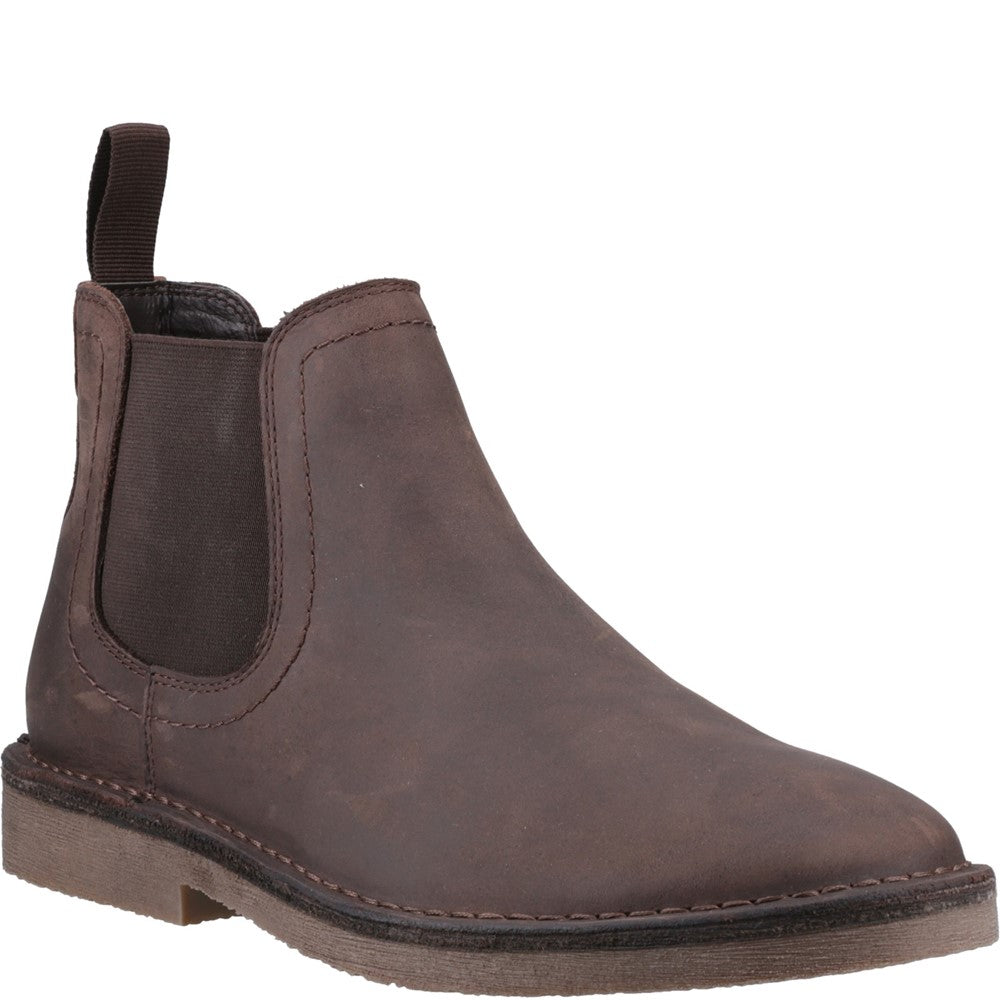 Mens Boots Waxy Brown Hush Puppies Shaun Leather Chelsea Boot