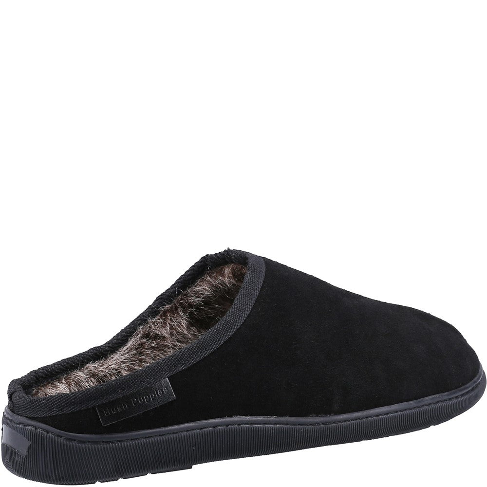 Classic Mens Slippers Black Hush Puppies Ashton Slipper