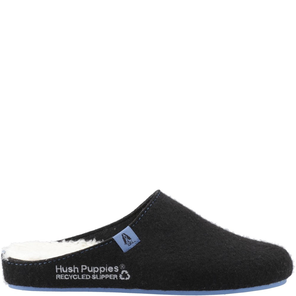 Classic Mens Slippers Black/Purple Hush Puppies The Good Slipper