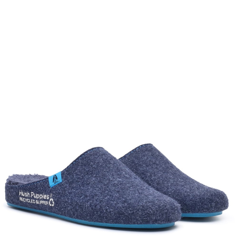 Classic Mens Slippers Navy/Black Hush Puppies The Good Slipper
