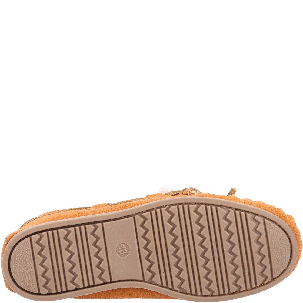 Childrens Slippers Tan Hush Puppies Addison Slipper