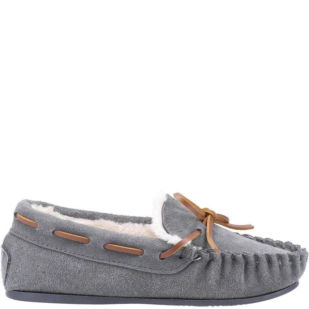 Childrens Slippers Grey Hush Puppies Addison Slipper