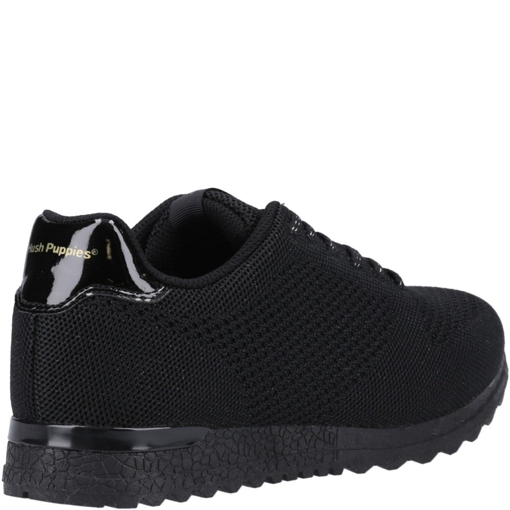Ladies Sports Black Hush Puppies Katrina Trainer