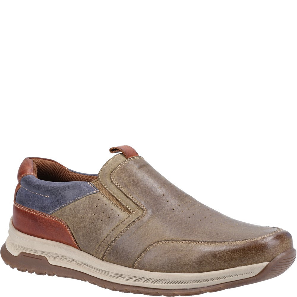 Mens Classic Slip On Shoes Khaki Hush Puppies Cole Shoe